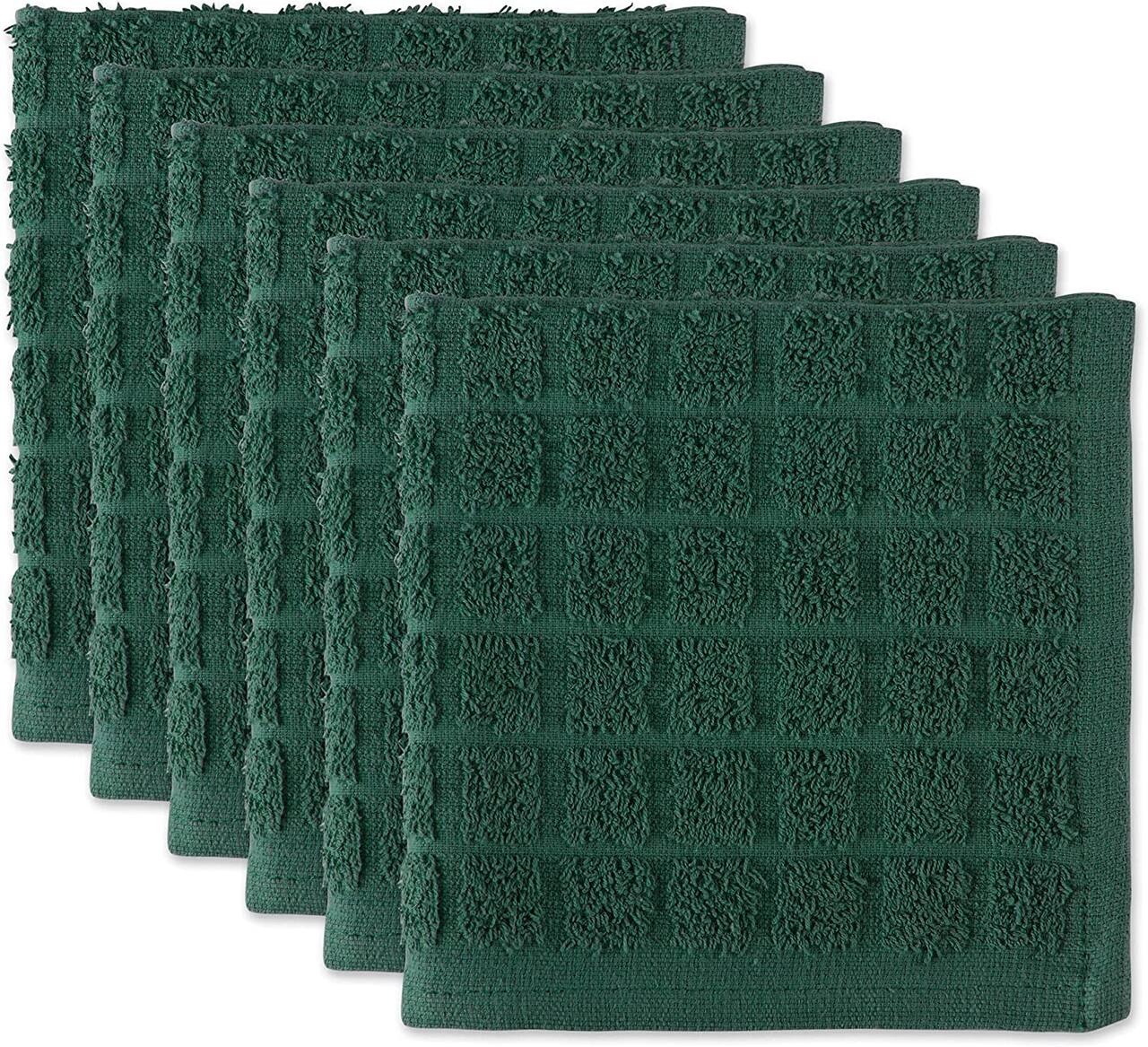 DII® Solid Windowpane Terry Dishcloth Set